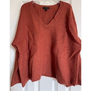 JCrew Rust colored v neck sweater